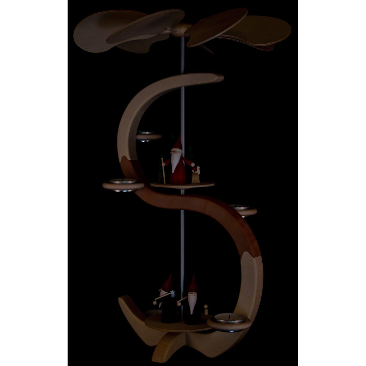 2-Tier Pyramid - S-Shape Mountain Gnome and Christmas Gnome - 46 cm / 18.1 inch