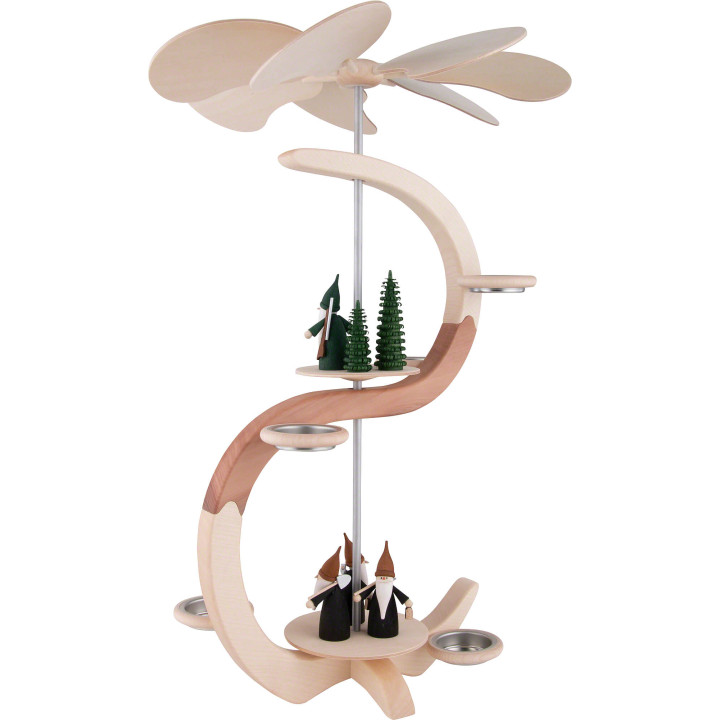 2-stöckige Pyramide S-Form Bergwichtel und Jägerwichtel - 46 cm
