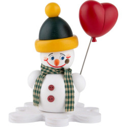 Räuchermännchen Schneemann Jack mit Herz - Exklusiv - 12 cm