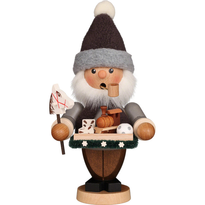 Räuchermännchen Spielzeughändler grau  - 20,5 cm