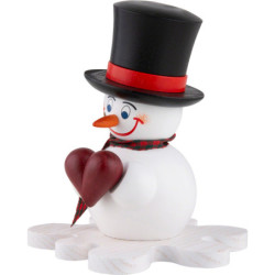 Räuchermännchen Schneemann Romeo mit Herz - Exklusiv - 12 cm