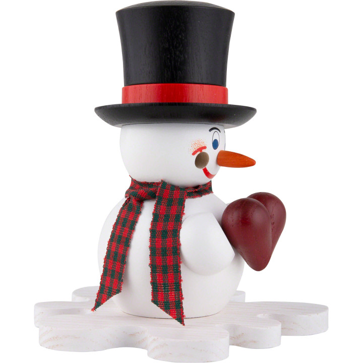 Räuchermännchen Schneemann Romeo mit Herz - Exklusiv - 12 cm