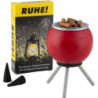Smoker - BBQ with Sausages Red plus one pack of incense - 10 cm / 3.9 inch
