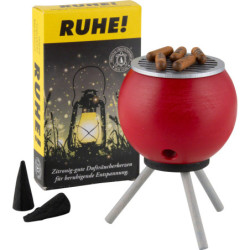 Set Räucher-Grill mit Bratwürstchen, rot und eine Packung Räucherkerzen - 10 cm