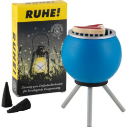 Smoker - BBQ with Steaks Blue plus one pack of incense - 10 cm / 3.9 inch