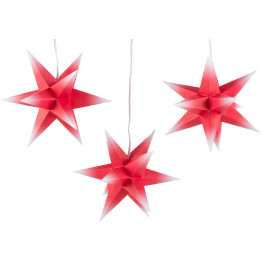 Marienberger Moravian Star Set of Three - Red-White - incl. Lighting - 17 cm / 6.7 inch