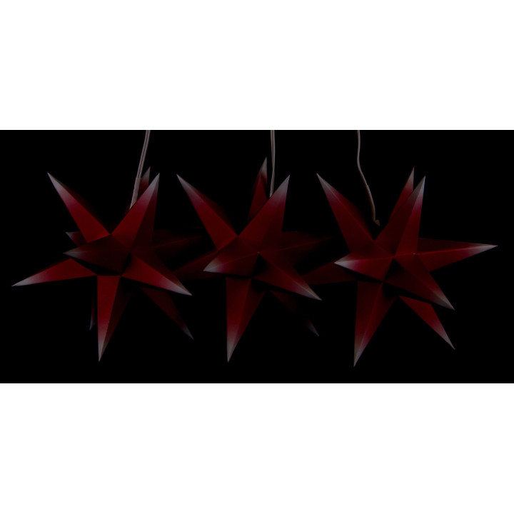 Marienberger Moravian Star Set of Three - Red-White - incl. Lighting - 17 cm / 6.7 inch