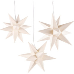 Marienberger Moravian Star Set of Three Cream-Colored incl. Lighting - 17 cm / 6.7 inch