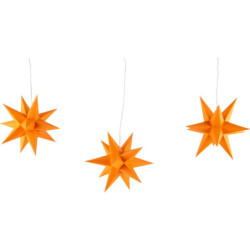 Marienberger Moravian Star Set of Three Orange incl. Lighting - 17 cm / 6.7 inch