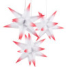 Marienberger Moravian Star Set of Three - White-Red - incl. Lighting - 17 cm / 6.7 inch