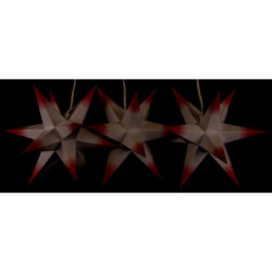 Marienberger Moravian Star Set of Three - White-Red - incl. Lighting - 17 cm / 6.7 inch