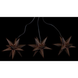 Marienberger Adventsstern 3er-Set weiß mit goldenen Linien inkl. Beleuchtung - 17 cm