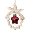 Christbaumschmuck Glasstern in Zweig rot - 8,5 cm