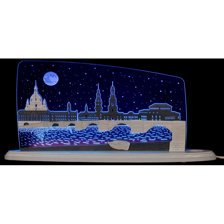 Motivleuchte "Dresden bei Nacht" - 47x22 cm