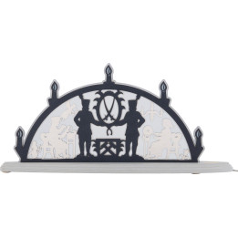 Motivleuchte "Schwibbogen Erzgebirge" blau - 47x24 cm