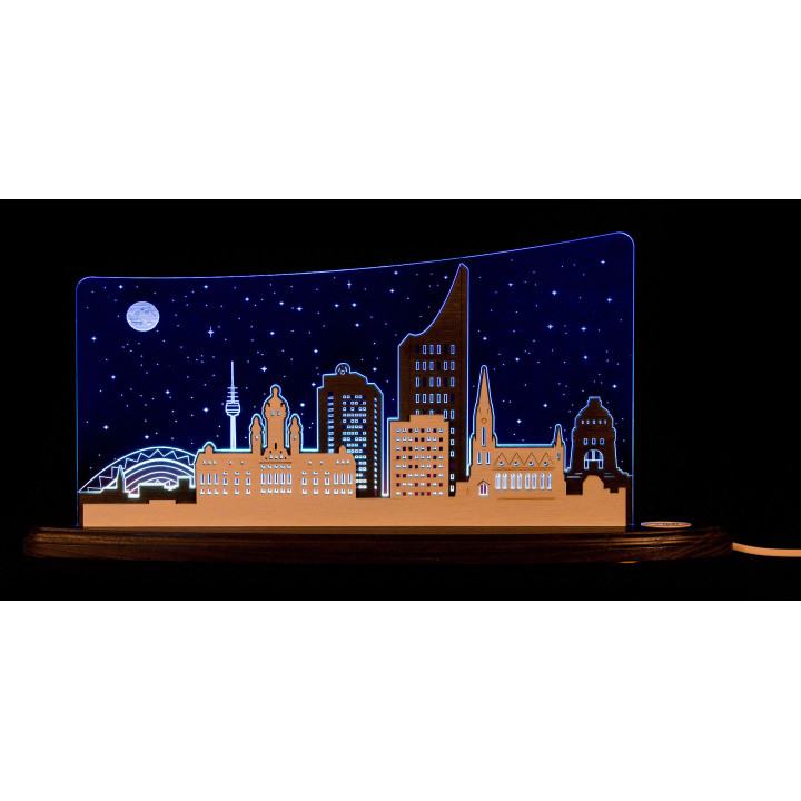 Motive Light "Leipzig Panorama" - 47x23 cm / 18.5x9 inch