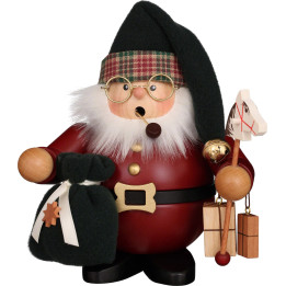 Räuchermännchen Weihnachtsmann dunkelrot - 16,5 cm
