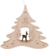 Window Picture - Fir Tree "Carved Deer" - 28,5 cm / 11.2 inch