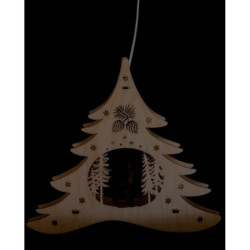 Window Picture - Fir Tree "Carved Deer" - 28,5 cm / 11.2 inch