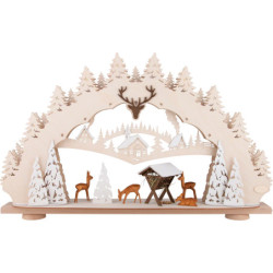 Schwibbogen "Rehe im Wald" (mit LED) - 66x39 cm