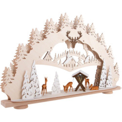Schwibbogen "Rehe im Wald" (mit LED) - 66x39 cm