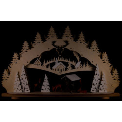 Schwibbogen "Rehe im Wald" (mit LED) - 66x39 cm