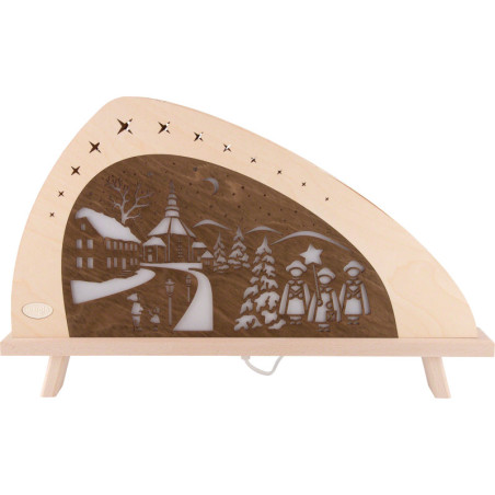 Standleuchte "Weihnachten in Seiffen" - farbig - 52x32 cm