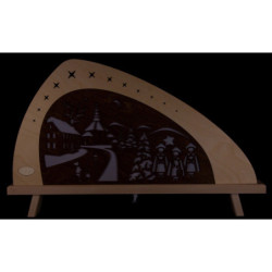 Standleuchte "Weihnachten in Seiffen" - farbig - 52x32 cm