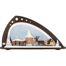 Schwibbogen "Weihnachten unterm Polarlicht" - 66x33,8 cm
