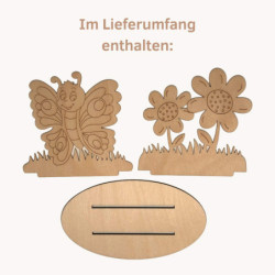 Bastelset Schmetterling mit Blume - 11 cm