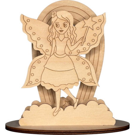 Bastelset Fee mit Regenbogen - 16,5 cm