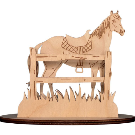 Bastelset Pferd auf Koppel - 13 cm