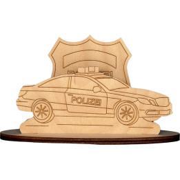 Bastelset Polizeiauto mit Abzeichen - 9 cm