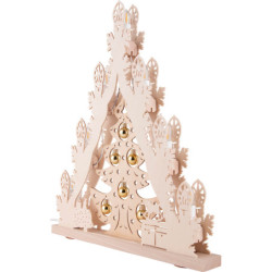 Lichterspitze "Weihnachtsbaum mit goldenen Kugeln" - 38x44 cm