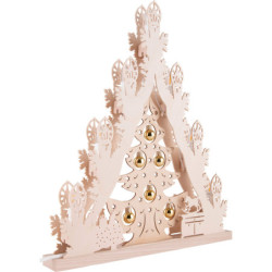 Lichterspitze "Weihnachtsbaum mit goldenen Kugeln" - 38x44 cm