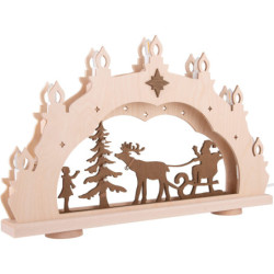Schwibbogen "Weihnachtsmann auf Schlitten" - 52x33x6 cm