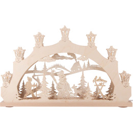Candle Arch - "Snowman in Forest" - 52x32x6 cm / 20.5x12.6x2.4 inch