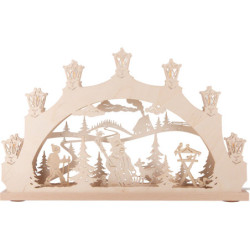 Schwibbogen "Schneemann im Wald" - 52x32x6 cm