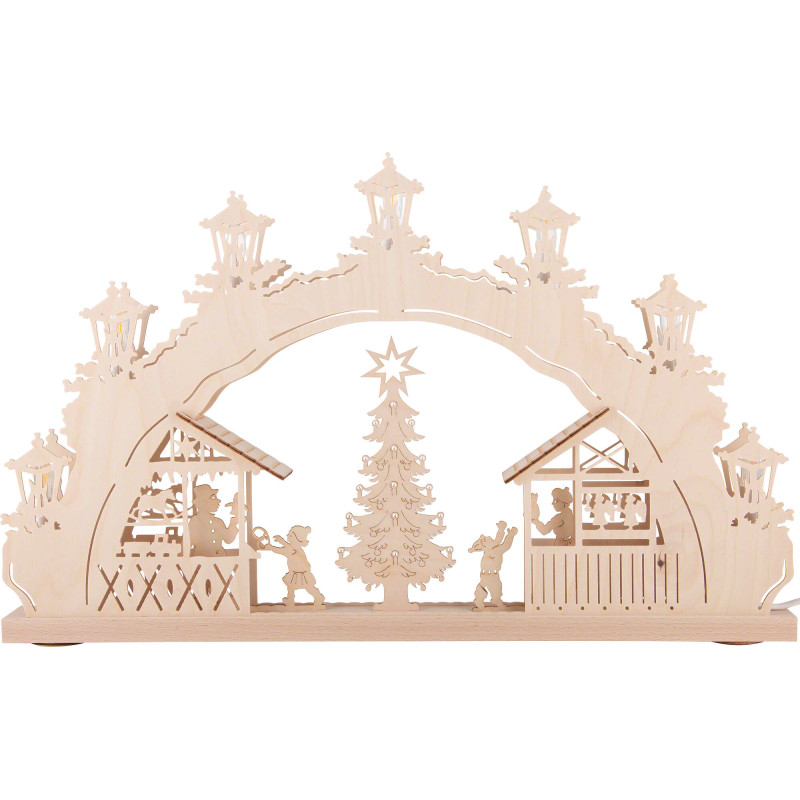 Candle Arch - "Christmas Market" - 52x32x4,5 cm / 20.5x12.6x1.8 inch