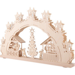 Schwibbogen "Weihnachtsmarkt" - 52x32x4,5 cm