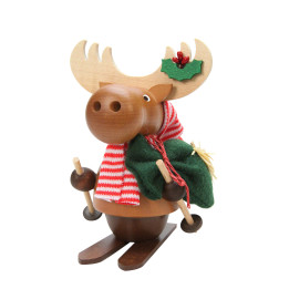 Räuchermännchen Elch mit Ski - 13,0 cm