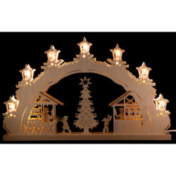 Schwibbogen "Weihnachtsmarkt" - 52x32x4,5 cm