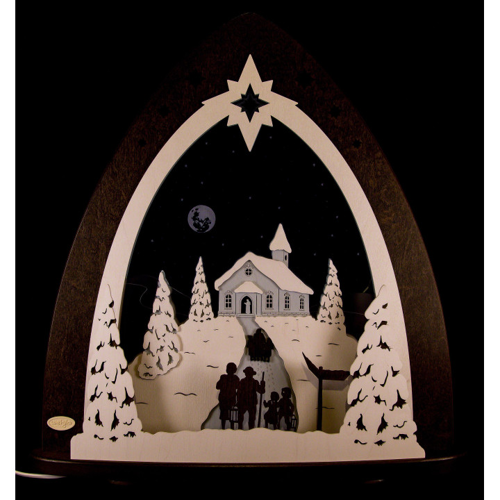 Light Triangle - "Mountain Chapel" - 52x53,5x9 cm / 20x21x3.5 inch