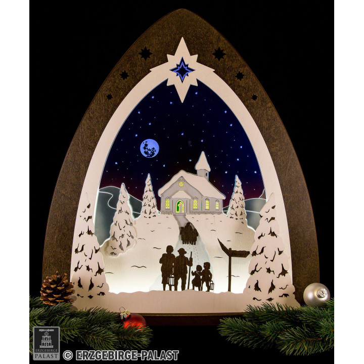 Light Triangle - "Mountain Chapel" - 52x53,5x9 cm / 20x21x3.5 inch