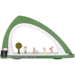 Light Arch without Figurines - Asymmetrical Green/White - 52x29,7 cm / 20.5x11.7 inch