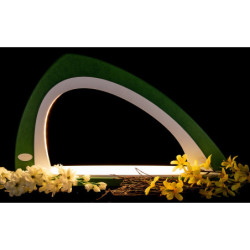 Light Arch without Figurines - Asymmetrical Green/White - 52x29,7 cm / 20.5x11.7 inch