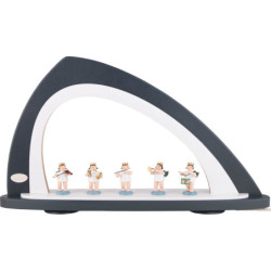 Light Arch without Figurines - Asymmetrical Grey/White - 52x29,7 cm / 20.5x11.7 inch