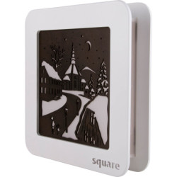 Standing Picture Square "Seiffen" - white-brown - 29 cm / 11.4 inch