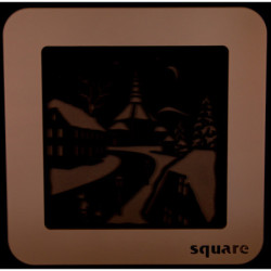 Standing Picture Square "Seiffen" - white-brown - 29 cm / 11.4 inch