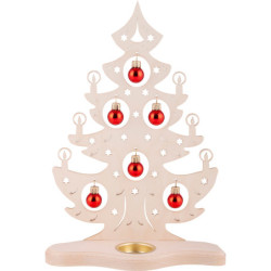 Tea Light Holder - Christmas Tree with Red Baubles - 30,5 cm / 12 inch